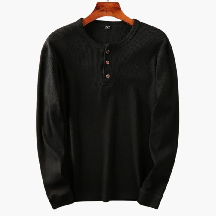 Herren Longsleeve | Straight | Mit Knöpfen | Herbst