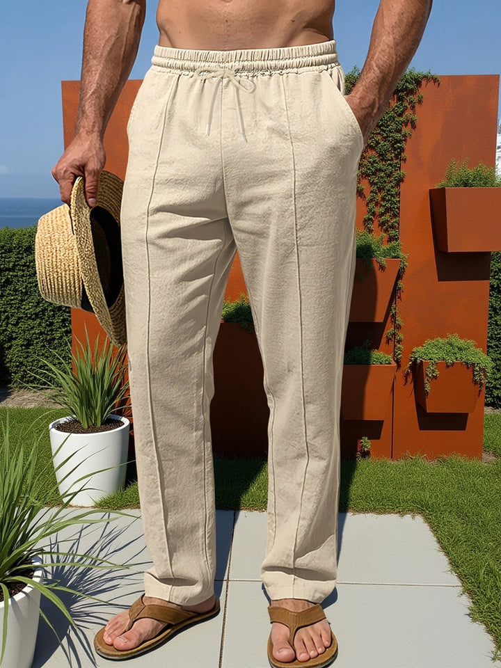 Herren Hose | Straight | Mit Kordelzug | Sommer