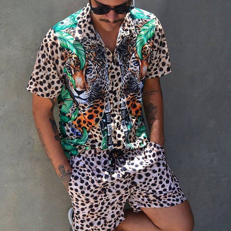 Herren Set | Oversized | Mit Knopfleiste | Sommer Oasis