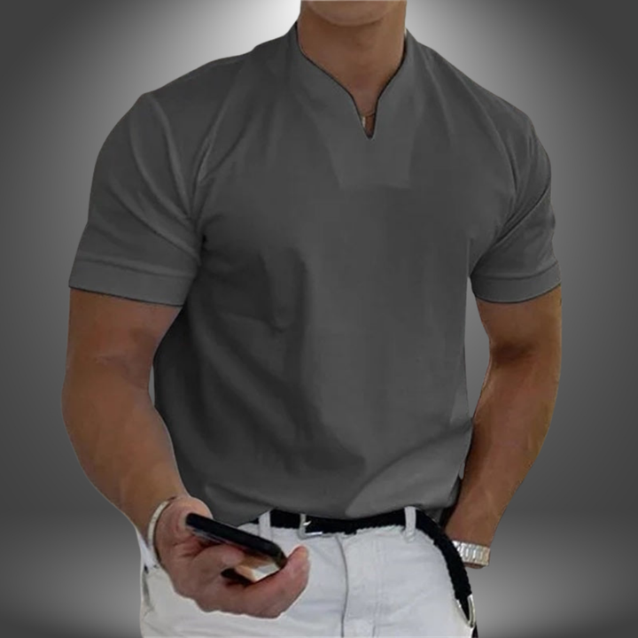 Herren T-Shirt | Gerade Passform | Stehkragen | Sommer
