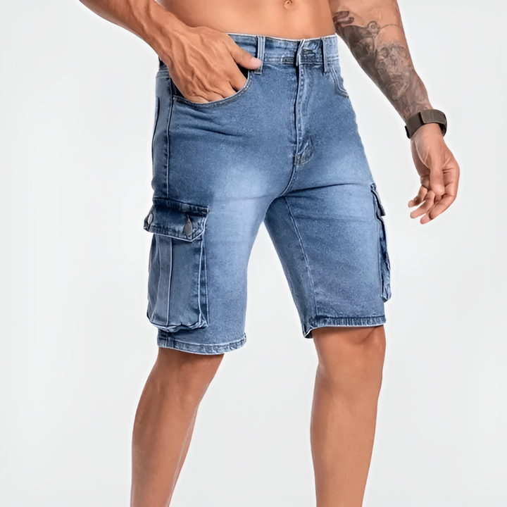 Herren Jeans Shorts | Slimfit | Cargo Taschen | Sommer