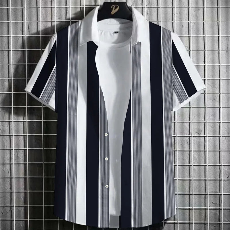 Herren Shirt | Streifenmuster | Kurzarm | Sommer