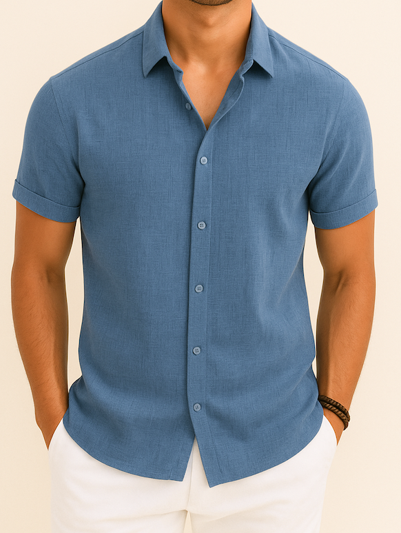 Herren Hemd | Elegant | Kurzarm Knopfleiste | Sommer