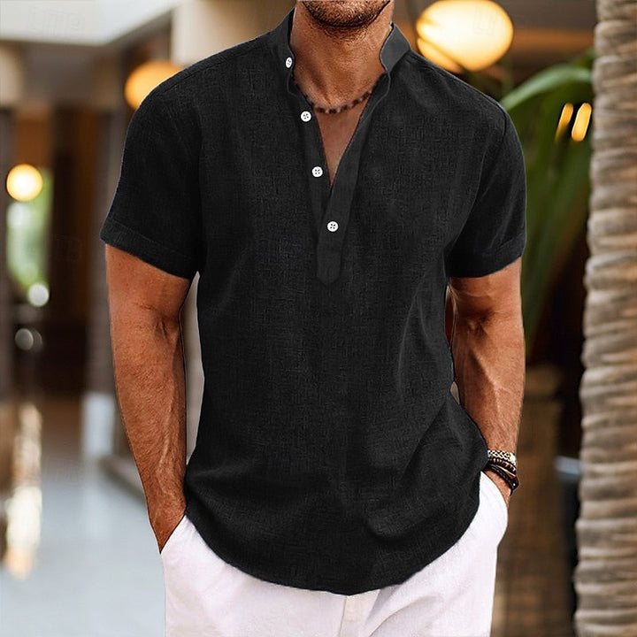 Herren Henley-Hemd | Gerade Passform | Mit Knopfleiste | Sommer