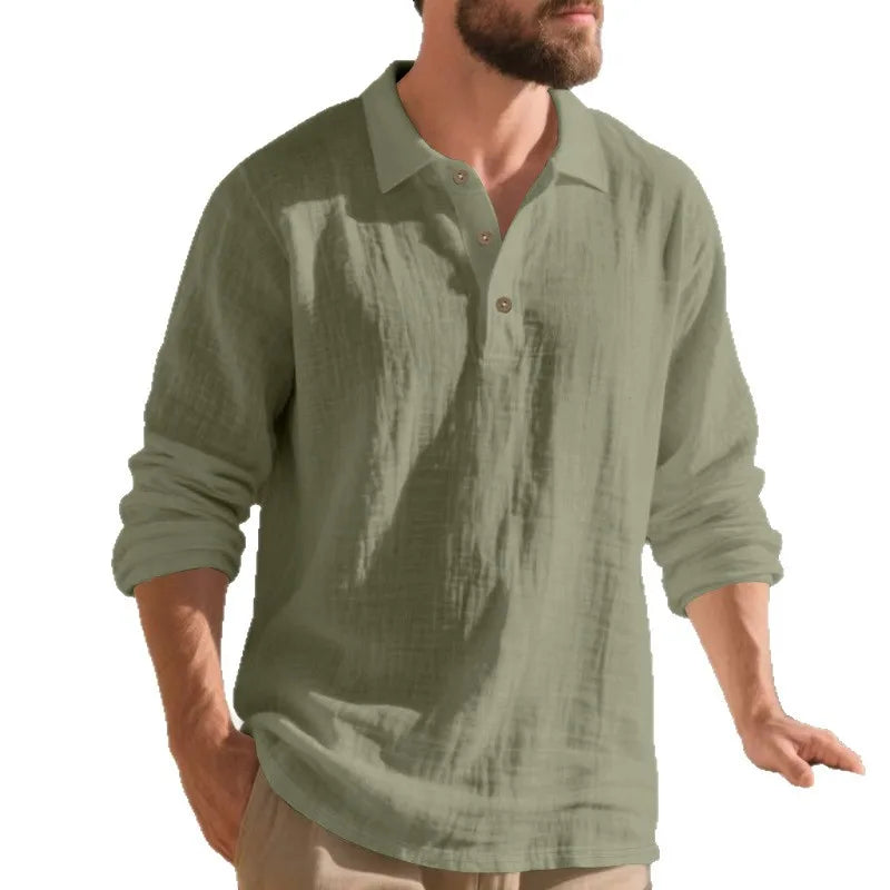 Herren Hemd | Straight | Lange Ärmel Mit Knöpfen | Sommer