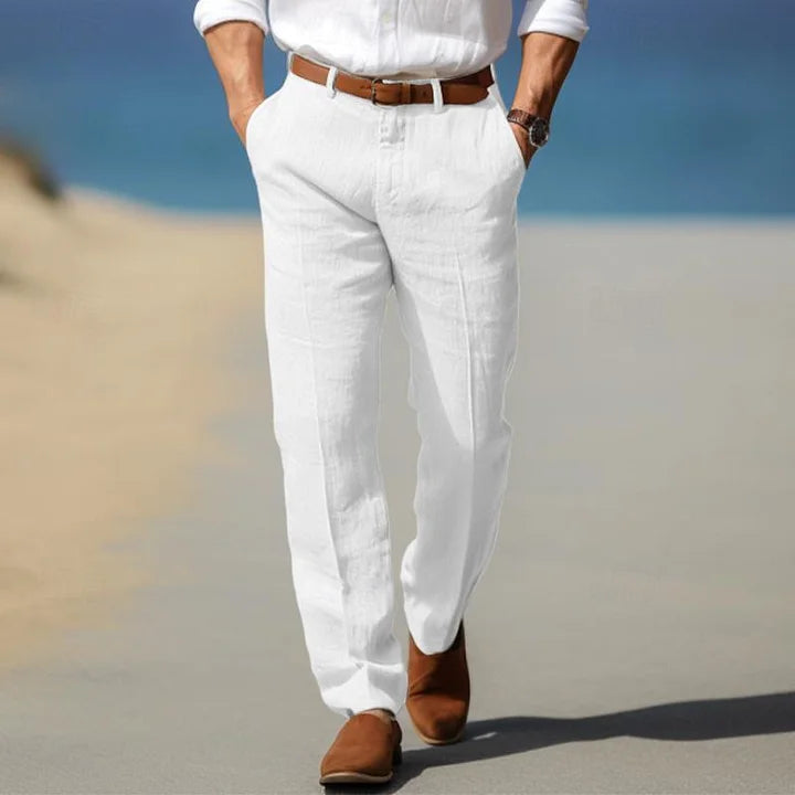 Herren Stoffhose | Gerade Passform | Mit Knopfverschluss | Sommer