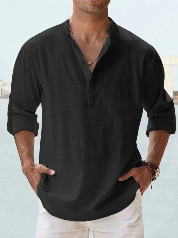 Herren Henley-Hemd | Gerade Passform | Mit Knopfleiste | Sommer