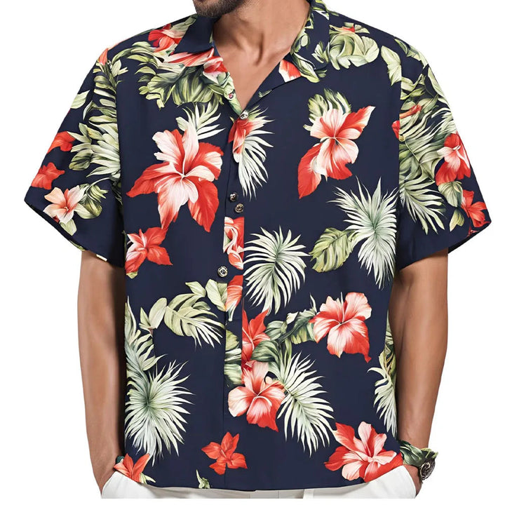 Herren Shirt | Blumenmuster | Kurzarm | Sommer