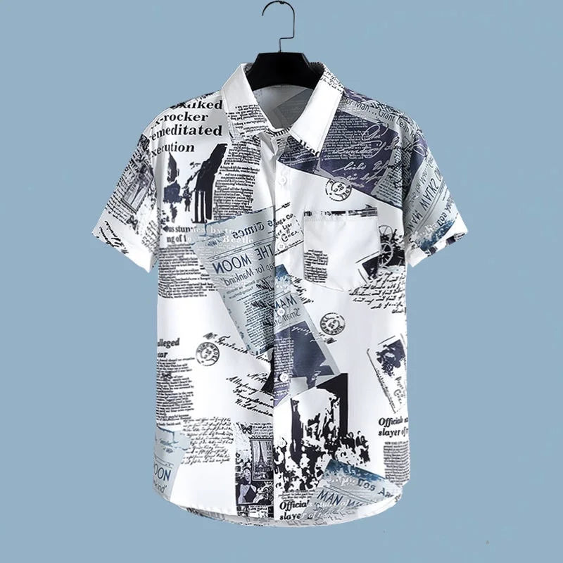 Herren Set | Oversized | Grafischer Druck Mit Knöpfen | Sommer