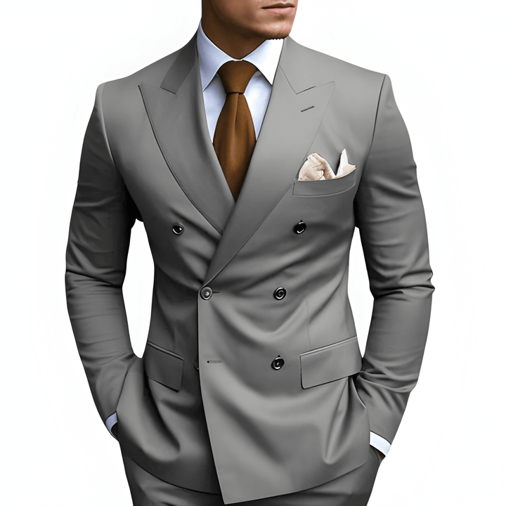 Herren Set | Zweireiher Klassisch Anzug | Elegante Kleidung Herren