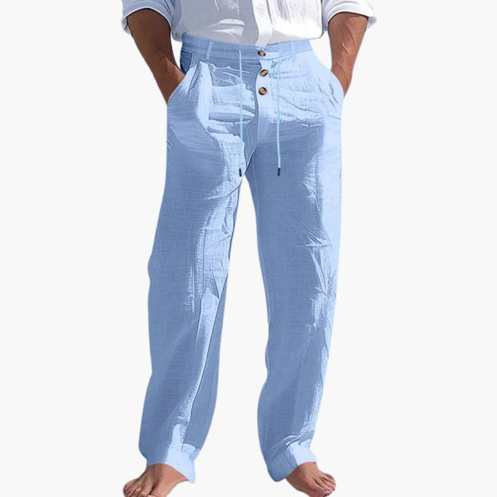 Herren Stoffhose | Straight | Hohe Taille | Sommer