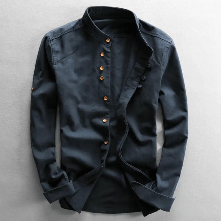 Herren Hemd | Mandarin Kragen Design | Kleider Freizeitstil