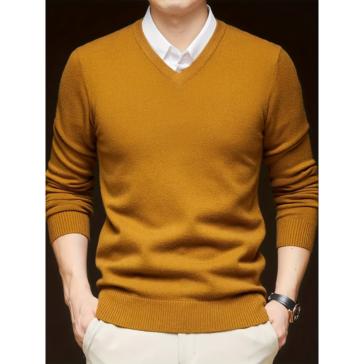 Pullover Herren | Langarm | V-Ausschnitt Strickpullover
