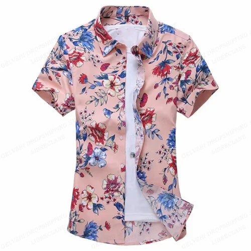 Herren Shirt | Rosenmuster | Auffälliges Design | Sommer