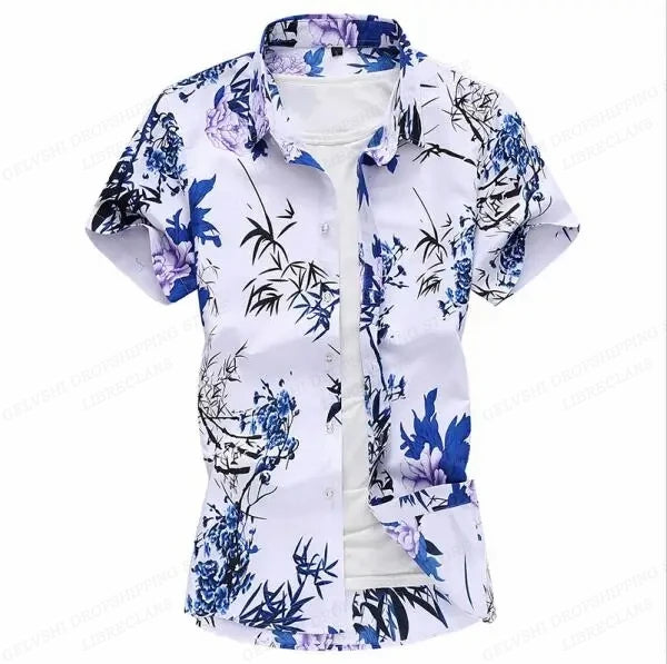Herren Shirt | Rosenmuster | Auffälliges Design | Sommer