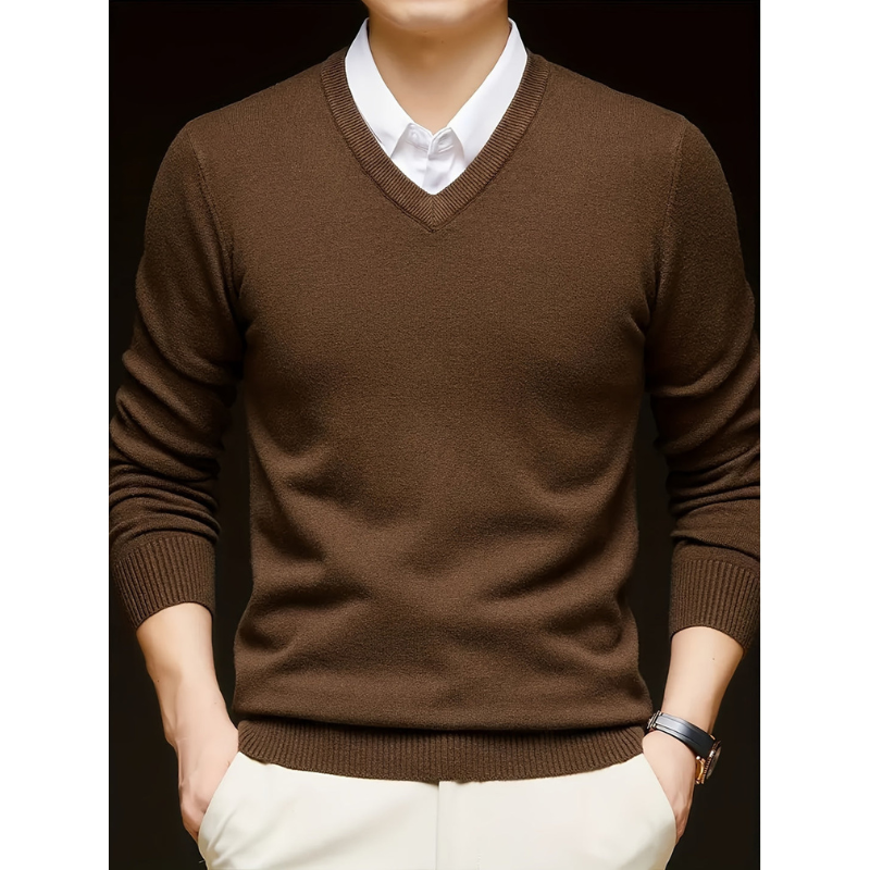 Pullover Herren | Langarm | V-Ausschnitt Strickpullover