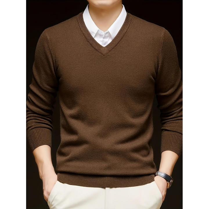 Pullover Herren | Langarm | V-Ausschnitt Strickpullover