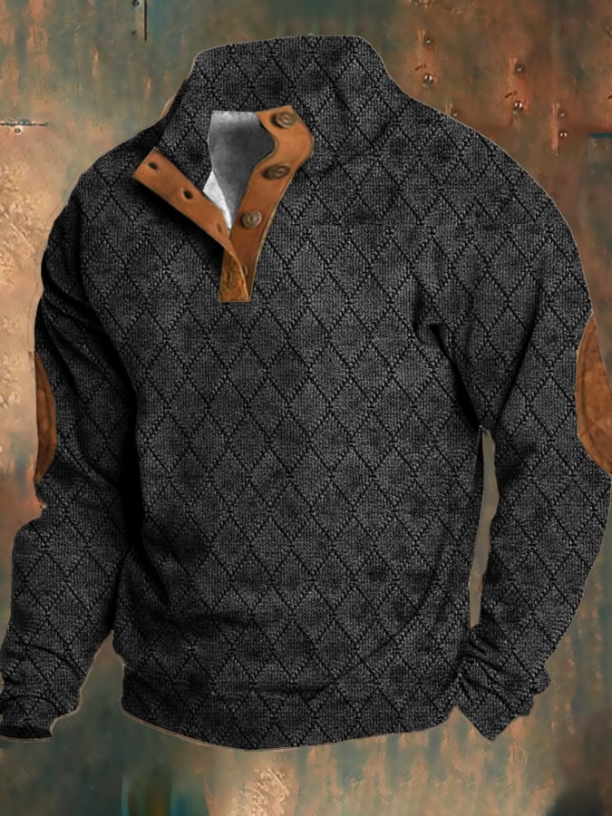 Pullover Herren | Vintage Knopf Design | Rustic Herren Pulli