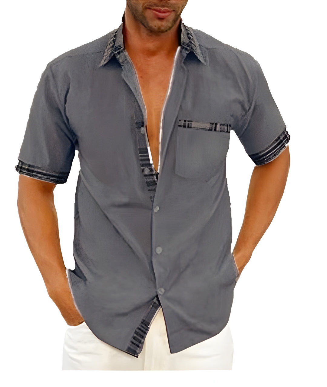 Herren Hemd | Slimfit | Brusttasche | Sommer