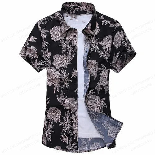 Herren Shirt | Rosenmuster | Auffälliges Design | Sommer