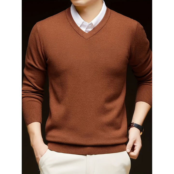 Pullover Herren | Langarm | V-Ausschnitt Strickpullover
