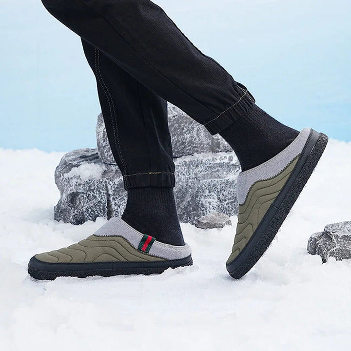 Winterschuhe Herren | Warm Gepolsterte Slipper | Rutschfeste Haus Schuhe