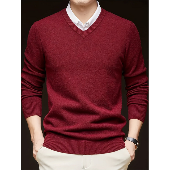Pullover Herren | Langarm | V-Ausschnitt Strickpullover