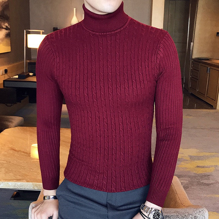 Rollkragenpullover Herren | Pullover Strick | Zopfmuster Design