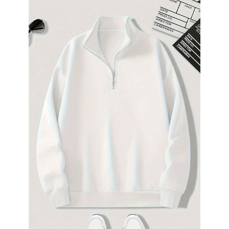 Herren Pullover | Sportlicher Zip Style | Stehkragen und Lockere Passform