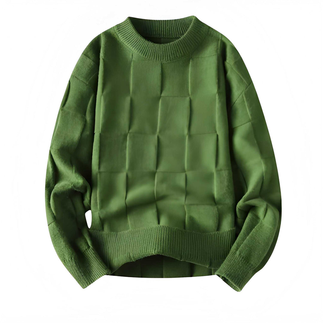 Pullover Herren | Rippstrick mit Karomuster | Modern Herren Pulli