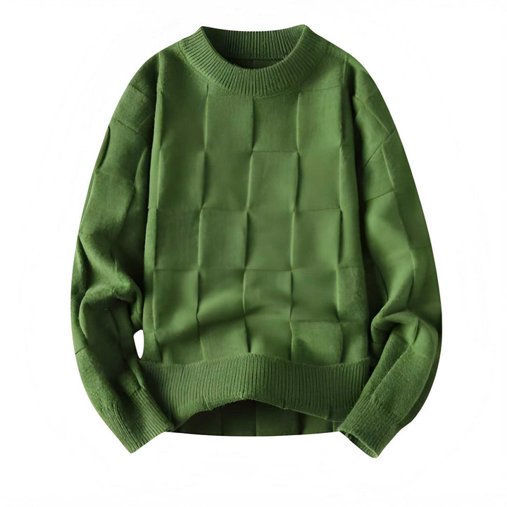 Pullover Herren | Rippstrick mit Karomuster | Modern Herren Pulli