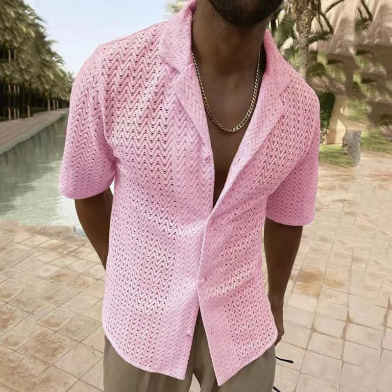 Herren Hemd | Retro Strick Design | Mode Kleider Herren