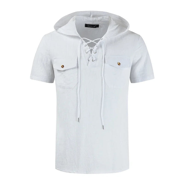 Herren Hoodie | Retro | Kurzarm Vetersluiting | Sommer