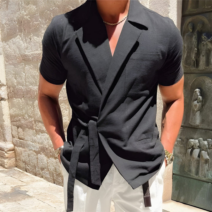 Herren Shirt | Getailleerd | Mit Wickelbindung | Sommer