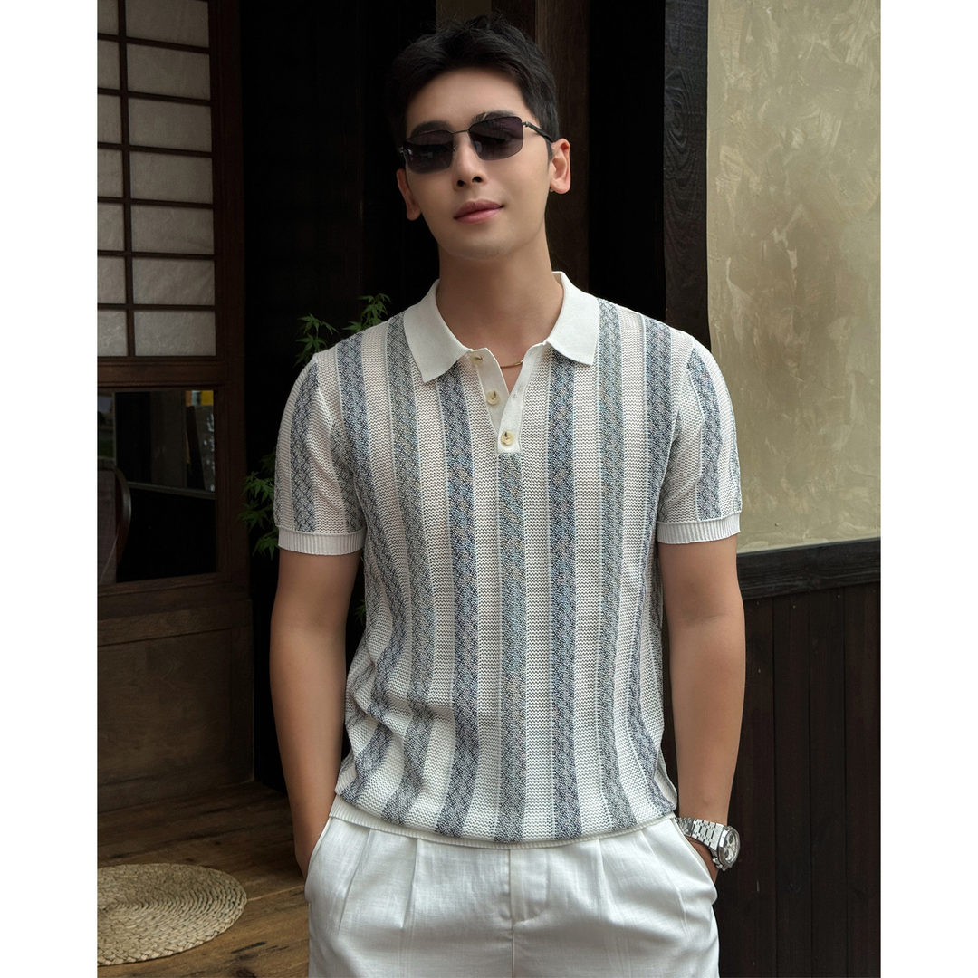 Herren Poloshirt | Gerade Passform | Strukturmuster | Sommer