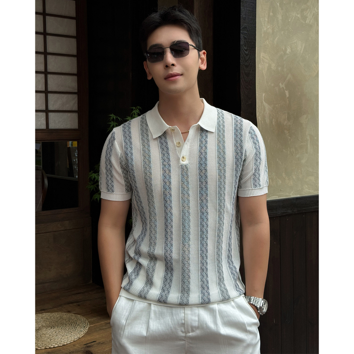 Herren Poloshirt | Gerade Passform | Strukturmuster | Sommer