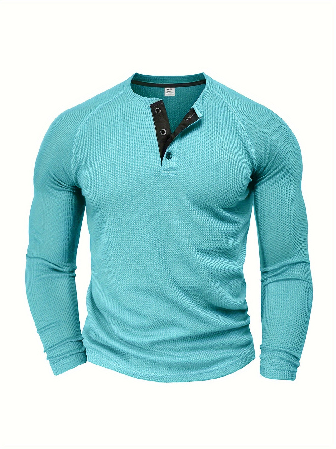 Herren Henley T-Shirt | Waffel Design | Langarm Stil | Herbst