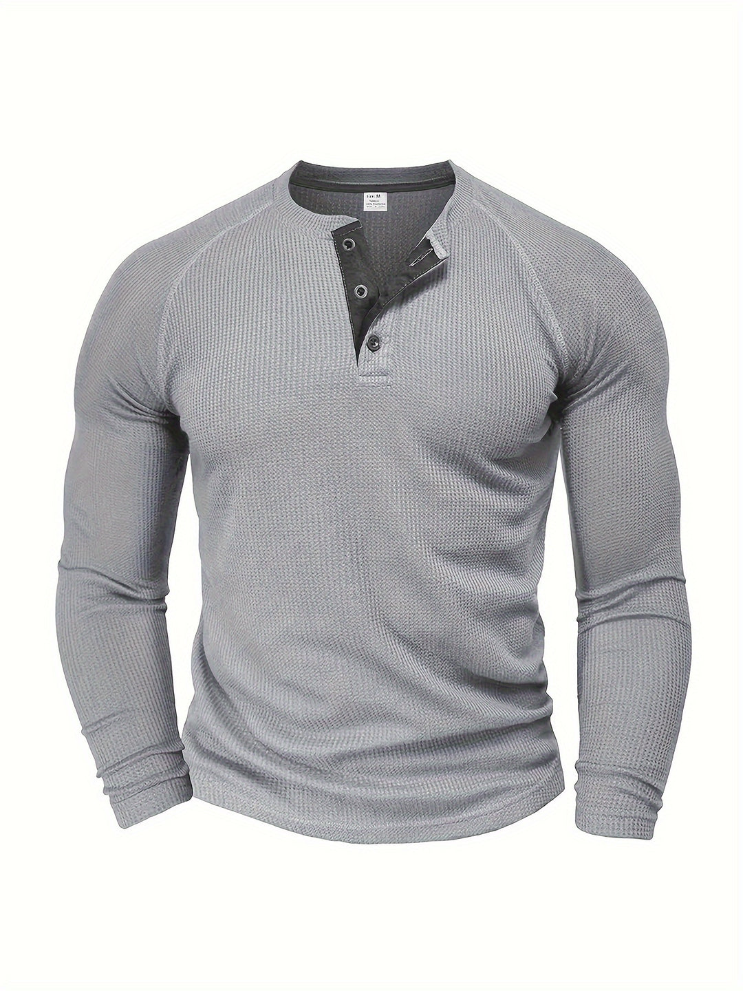 Herren Henley T-Shirt | Waffel Design | Langarm Stil | Herbst