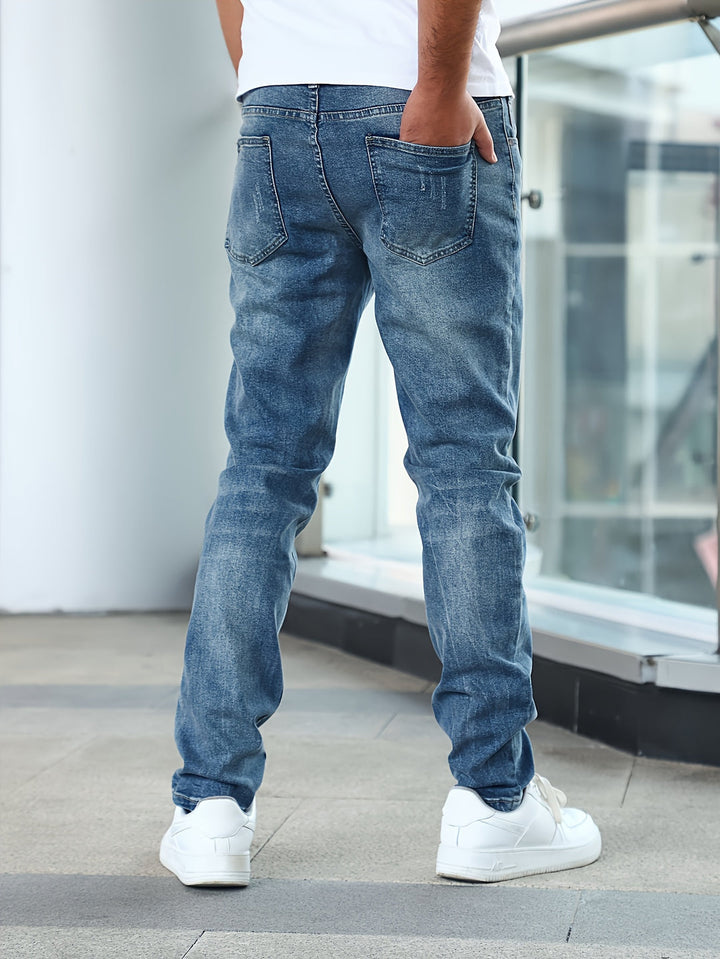 Herren Casual Jeans | Mittlere Dehnung & Klassisches Design | Denim-Hose
