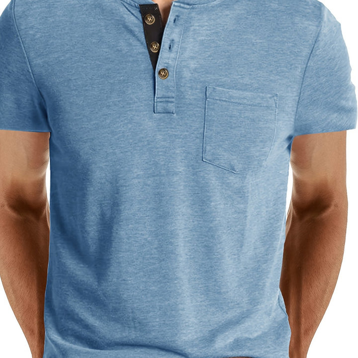 Herren T-Shirt | Slim Fit | Knopfleiste | Sommer