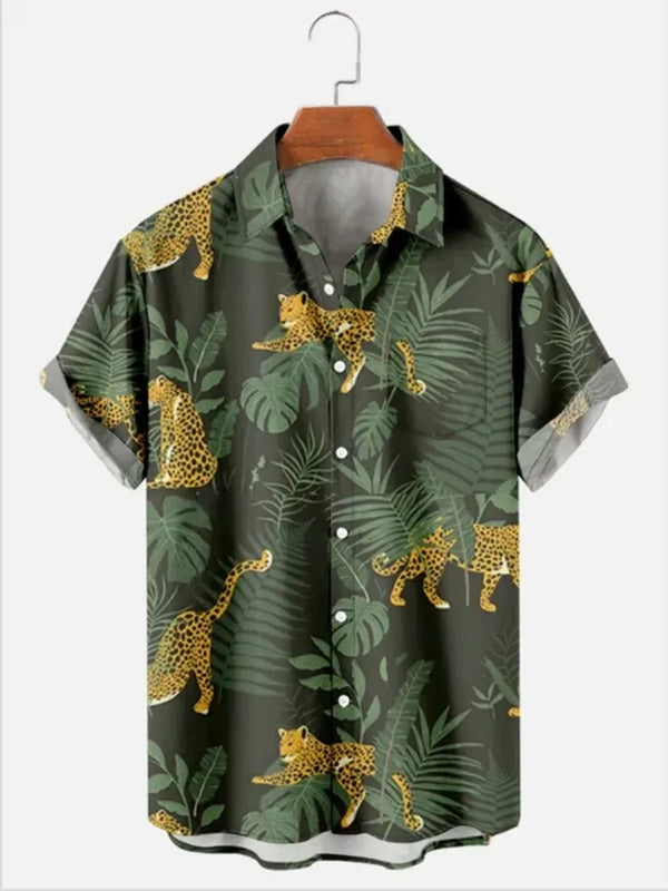 Herren Shirt | Tropenmuster | Kurzarm | Sommer