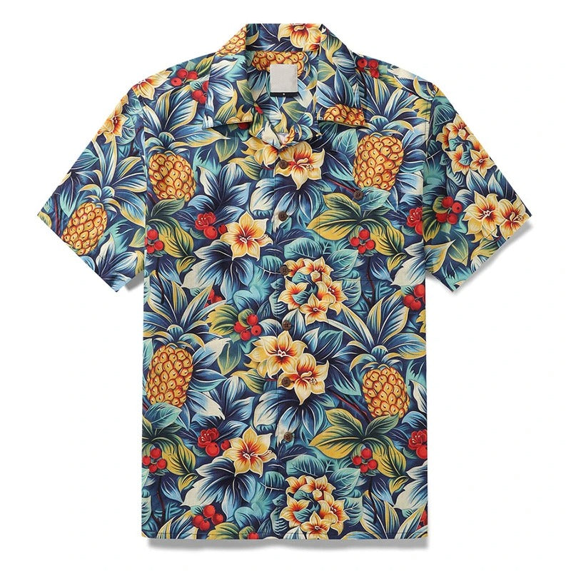 Herren Shirt | Kurze Ärmel | Tropisches Design | Sommer