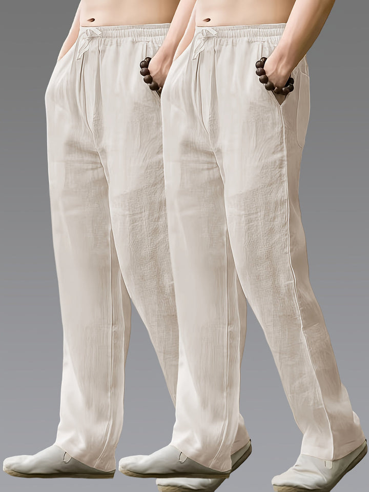 Herren Hose | Straight | Mit Kordelzug | Sommer