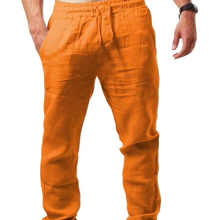 Herren Leinenhose | Lockerer Schnitt | Elastischer Bund | Sommer