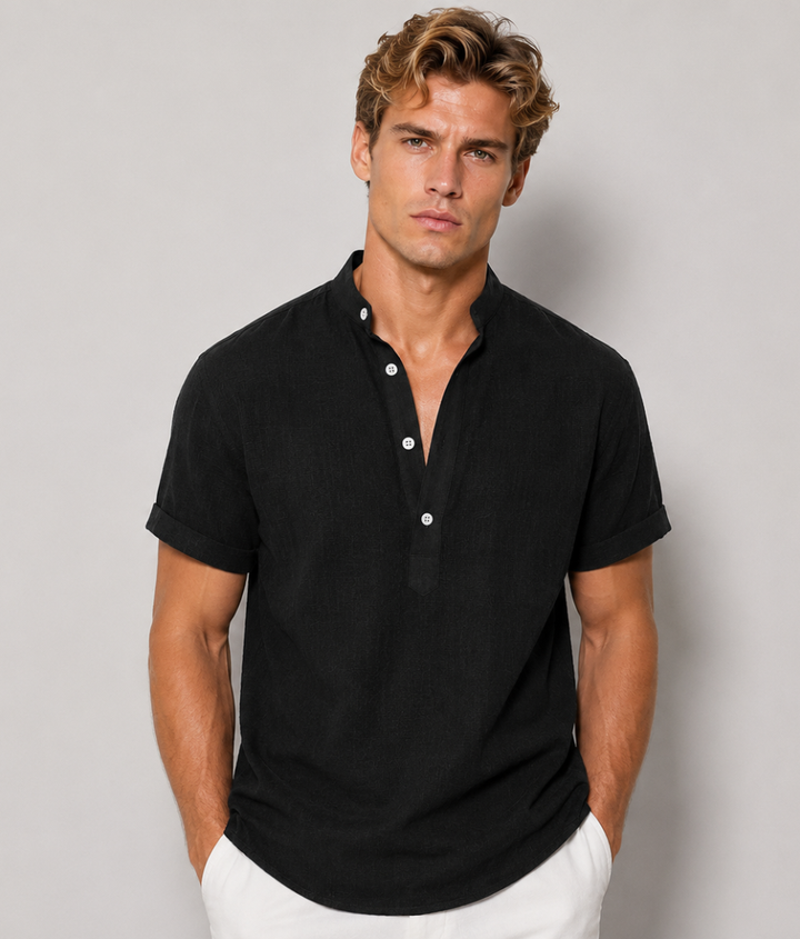Herren Henley-Hemd | Gerade Passform | Mit Knopfleiste | Sommer