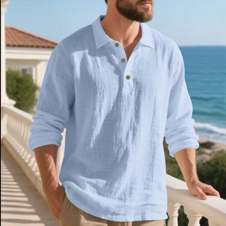 Herren Hemd | Straight | Lange Ärmel Mit Knöpfen | Sommer