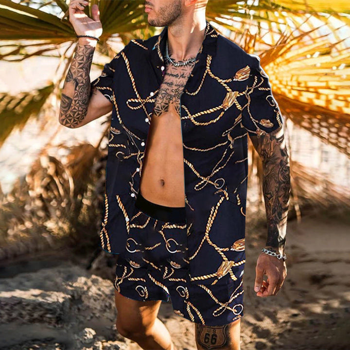 Herren Set | Oversized | Mit Knopfleiste | Sommer Oasis