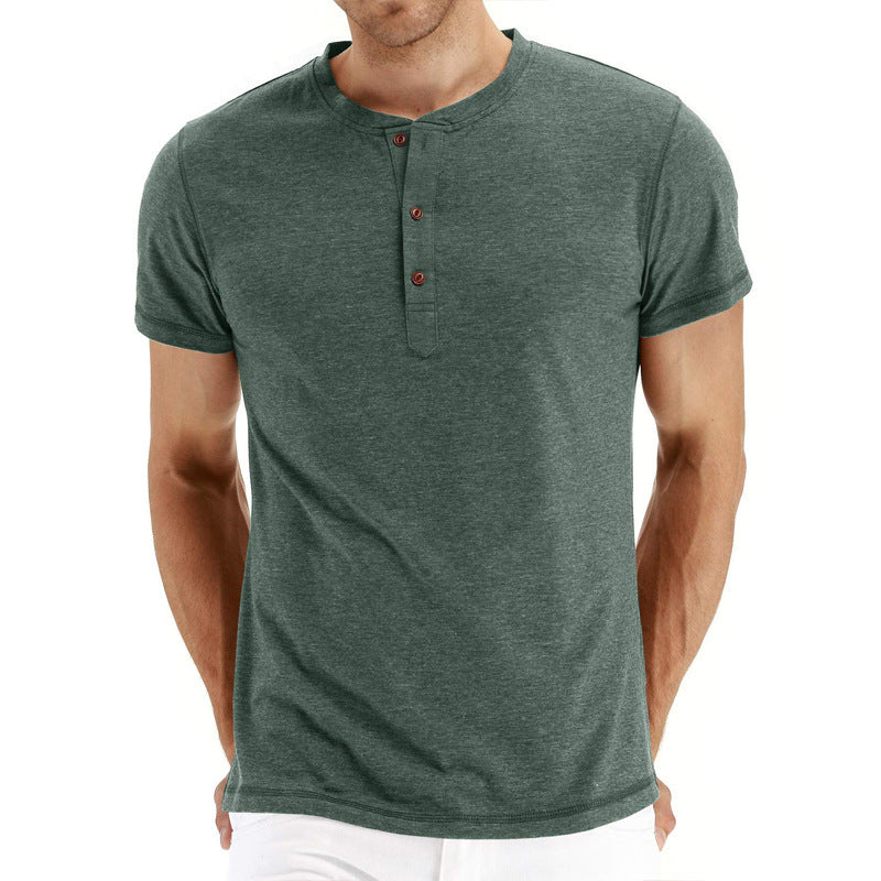 Herren T-Shirt | Slimfit | Mit Knopfleiste | Sommer Basic