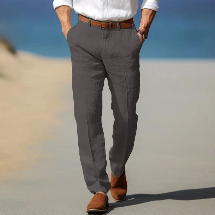 Herren Stoffhose | Gerade Passform | Mit Knopfverschluss | Sommer