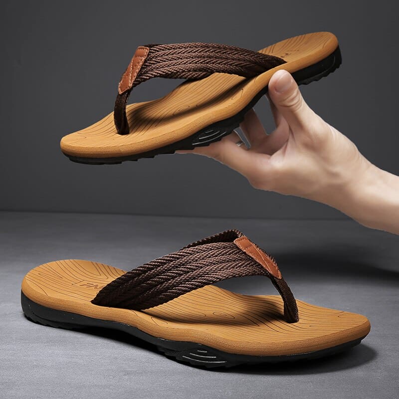 Herren Flip-Flops | Zum Hineinschlüpfen | Struktursohle | Sommer